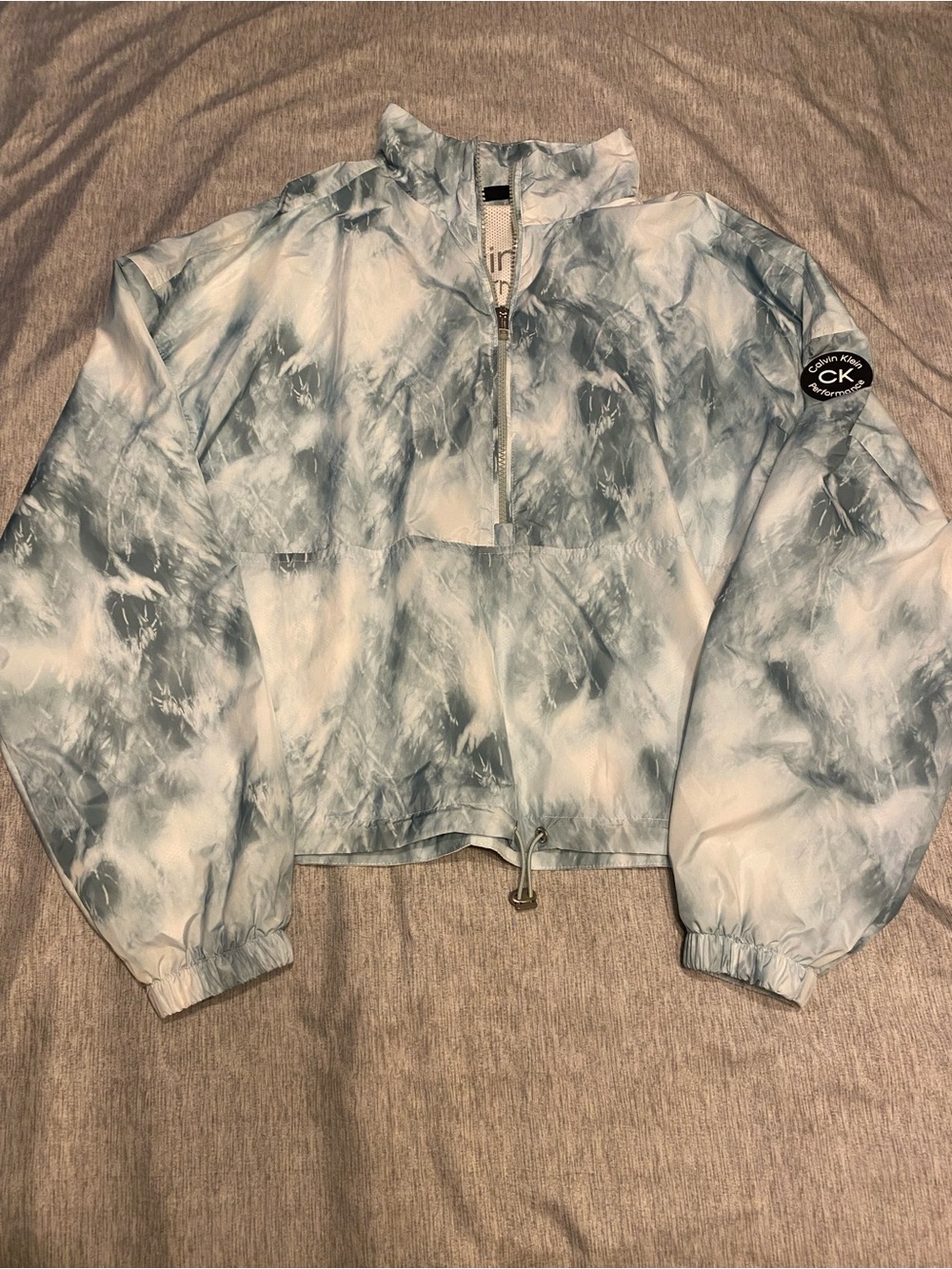 Calvin Klein Performance Pullover Windbreaker Jacket Sz S 1/2 Zip Tie Dye